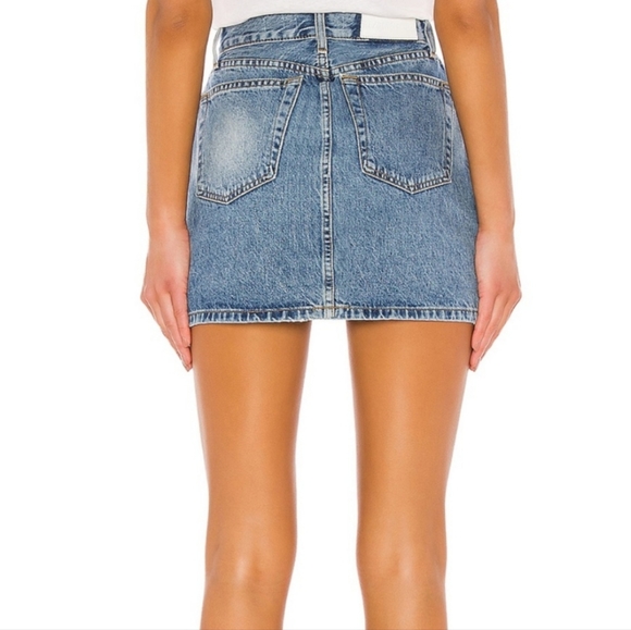 Re/done 60s mini denim skirt size 26 medium stone wash NWOT - Picture 4 of 8